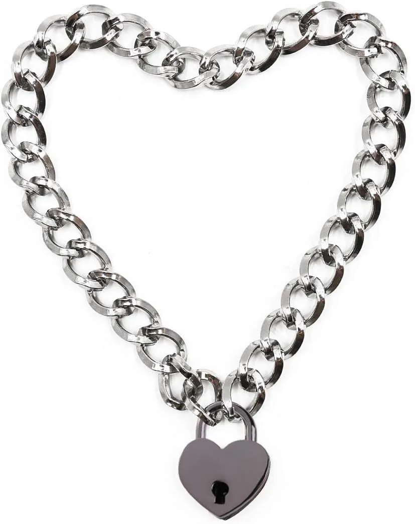 Choker for Men Women with PadLock and Key Chain