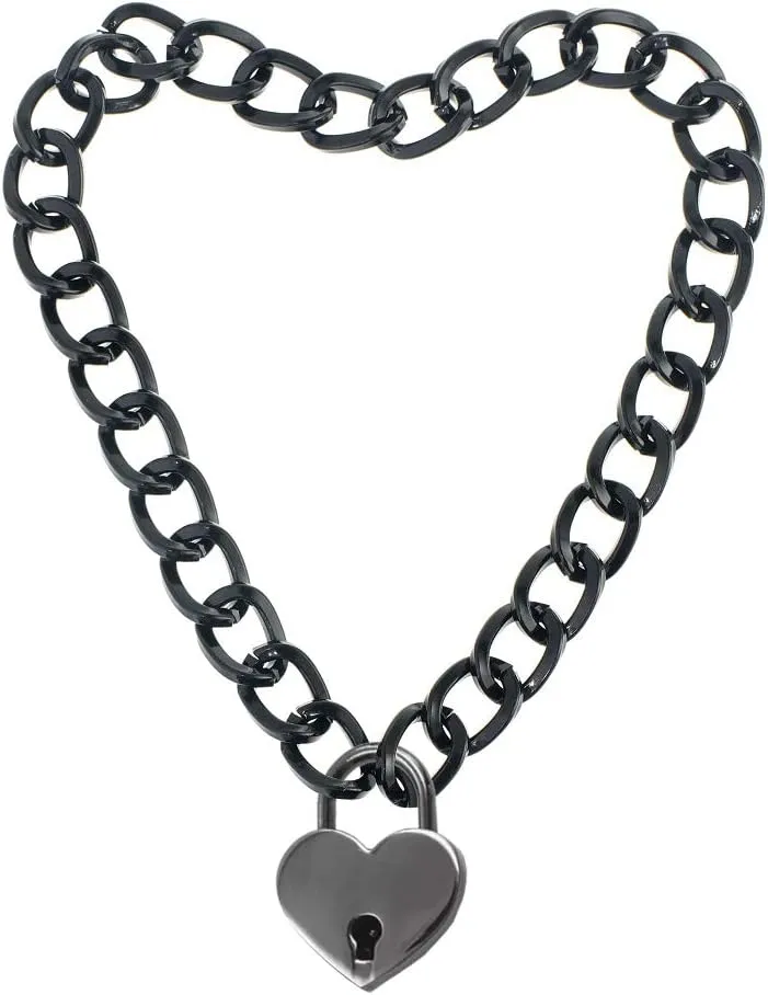 Choker for Men Women with PadLock and Key Chain