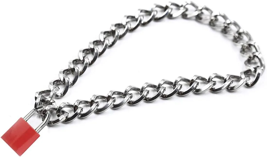 Choker for Men Women with PadLock and Key Chain