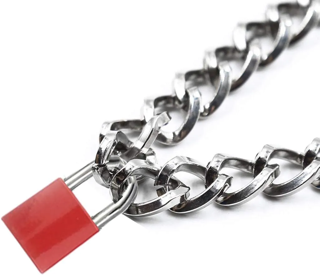 Choker for Men Women with PadLock and Key Chain