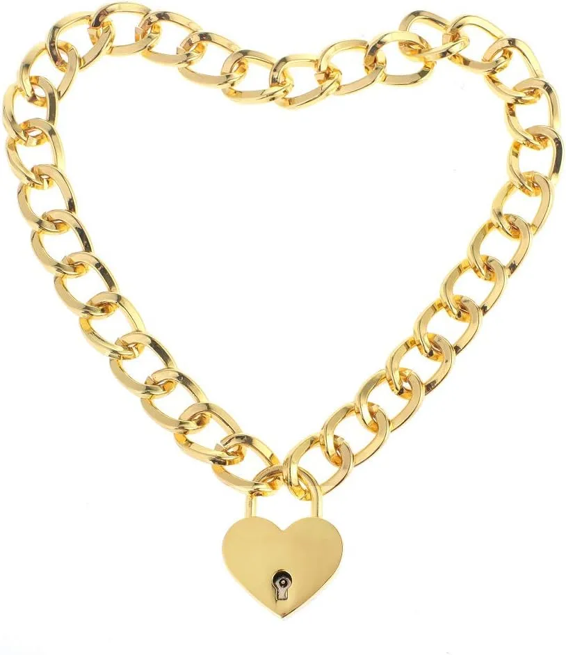 Choker for Men Women with PadLock and Key Chain