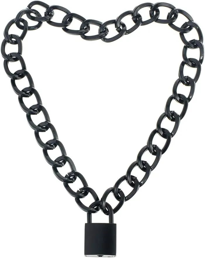 Choker for Men Women with PadLock and Key Chain
