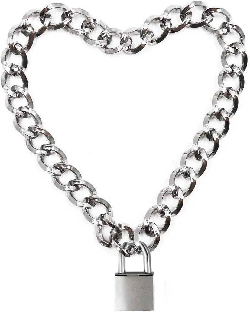 Choker for Men Women with PadLock and Key Chain