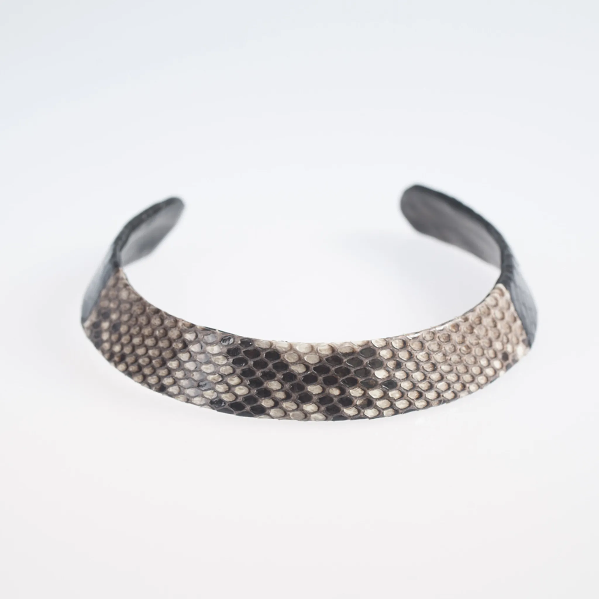 Christopher Augmon Zambezi Natural and Black Color Block Python Choker