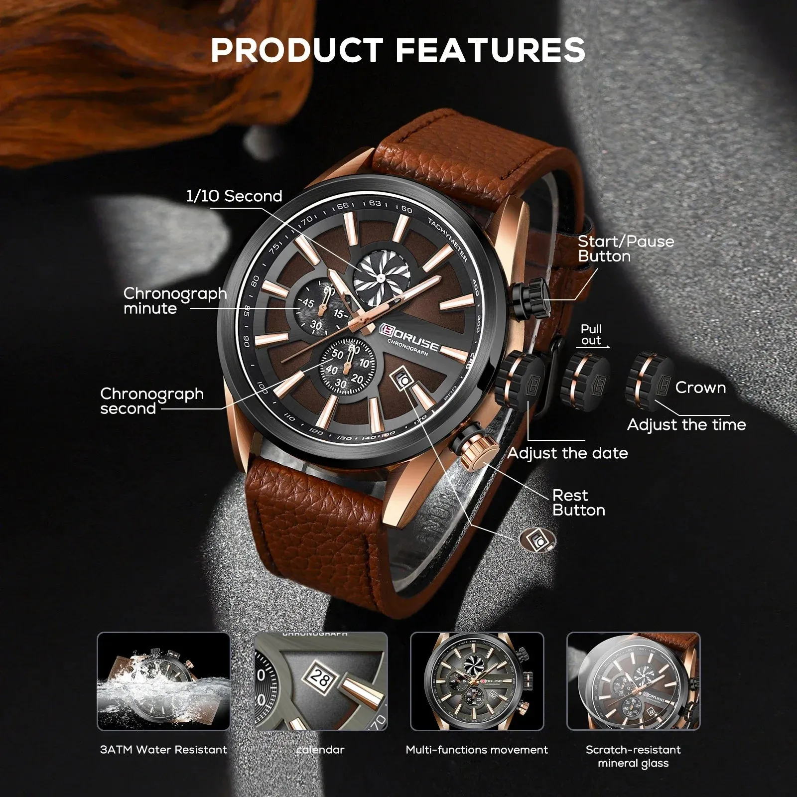 Chrono Military Sports Watch for Men