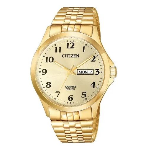 Citizen Quartz Mens Gold Tone Stretch Bracelet Watch