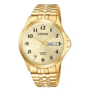 Citizen Quartz Mens Gold Tone Stretch Bracelet Watch