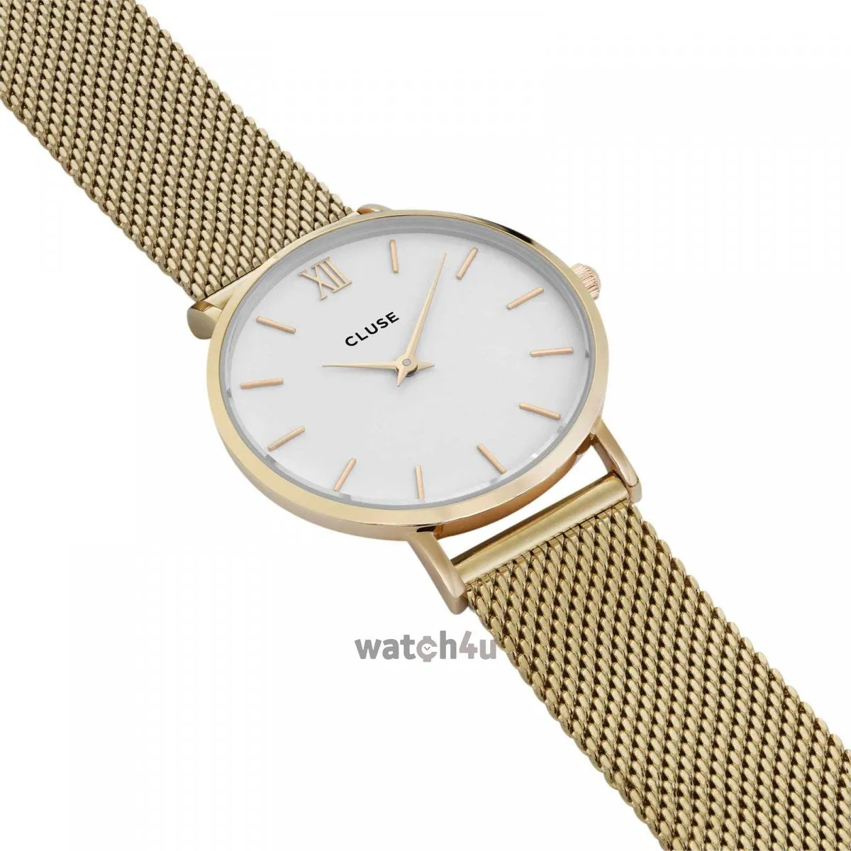 CLUSE Minuit Mesh Gold/White 33mm Dial CW0101203007