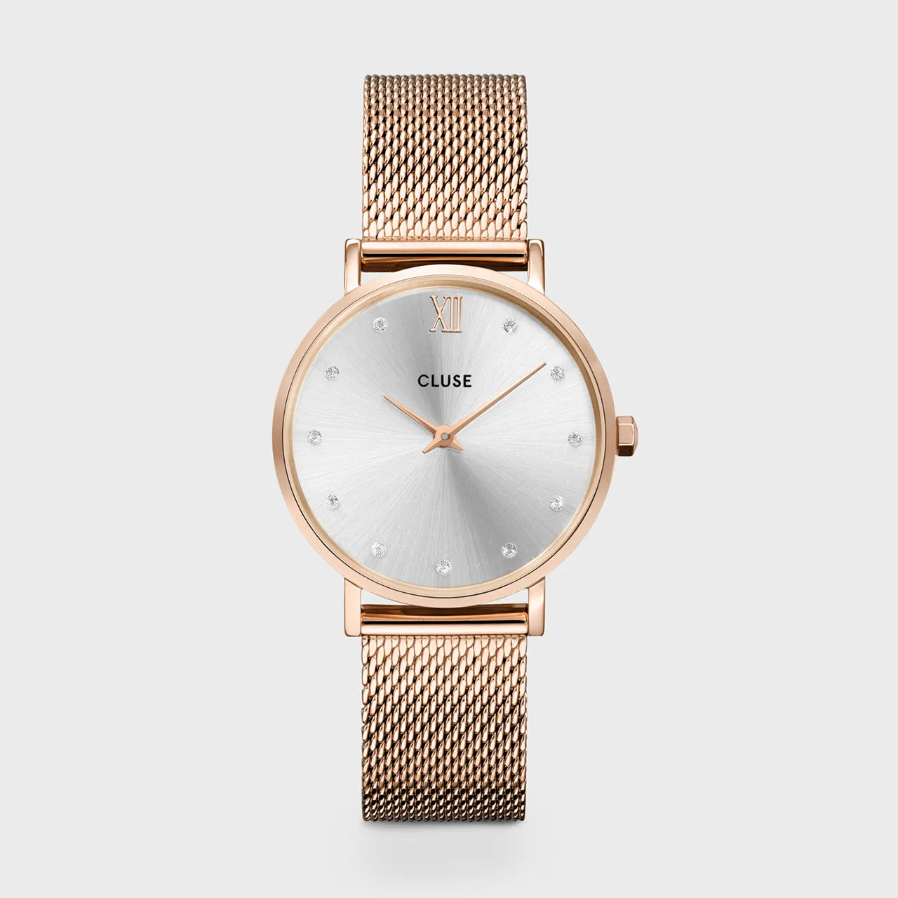 CLUSE Minuit Rose Gold Silver Crystals/Rose Gold Mesh CW10205