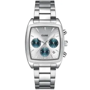 Cluse Quartaut Chrono Steel Silver Watch - Silver/Blue