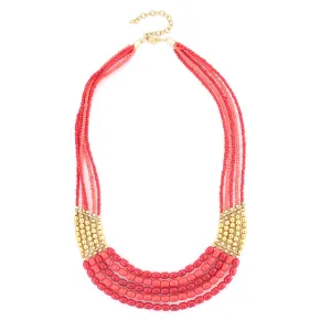 CORAL AND RED BEAD NECKLACES #FW1203482 (KB7)
