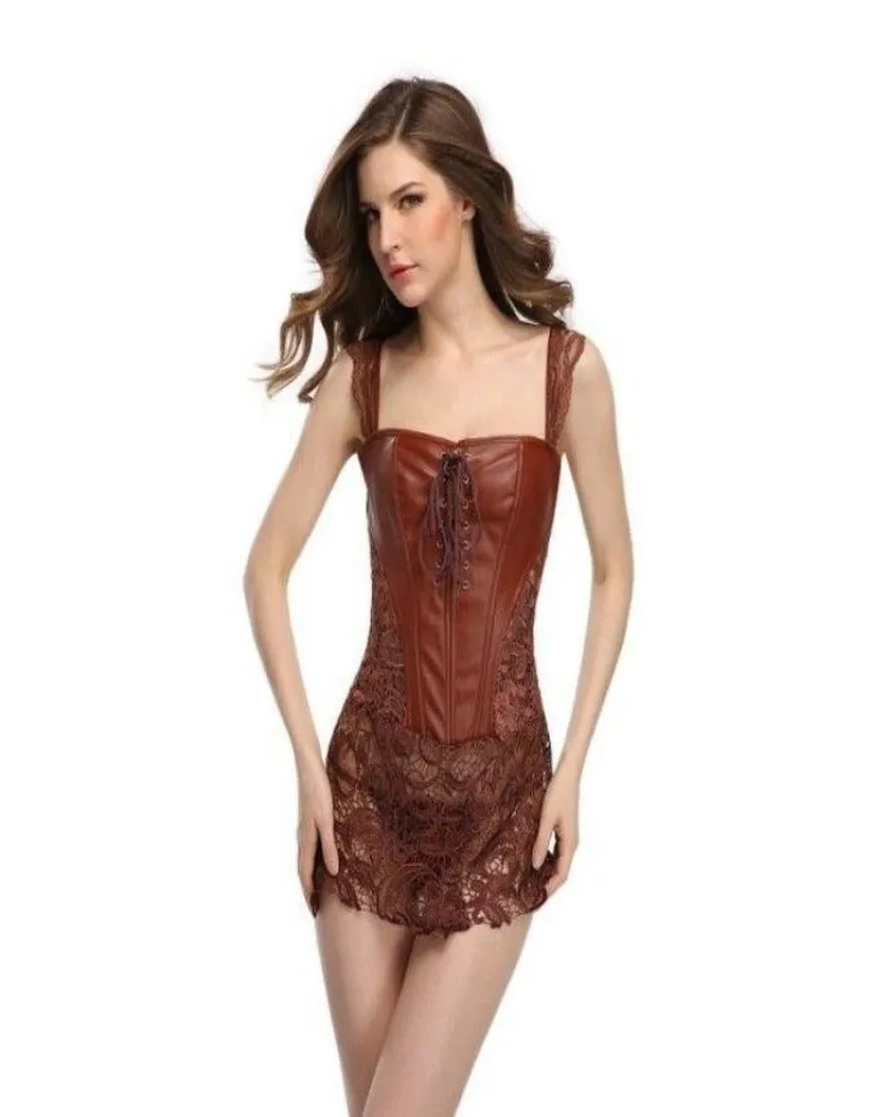 Corset Dentelle <br> Marron