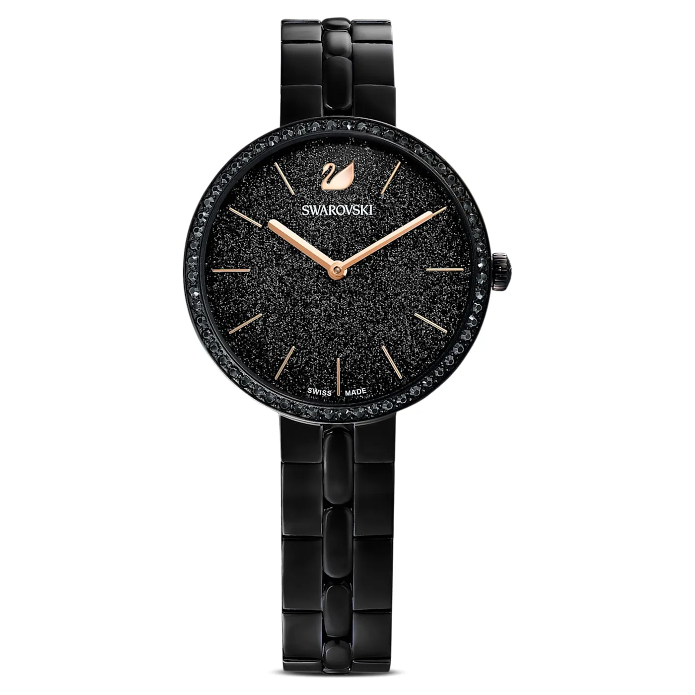 Cosmopolitan watch Swiss Made, Metal bracelet, Black, Black finish 5547646