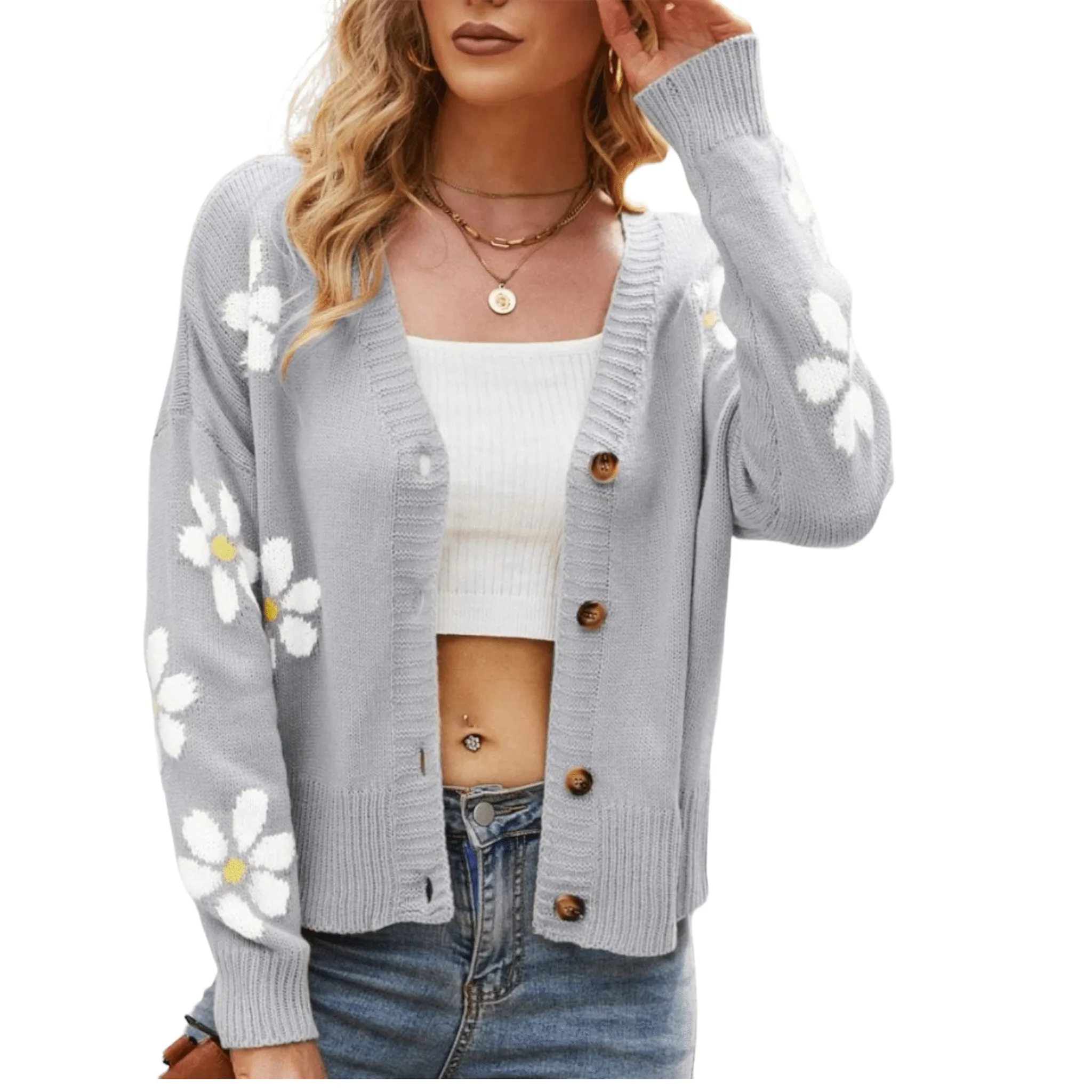 Cozy Meadow Drop Shoulder Cardigan