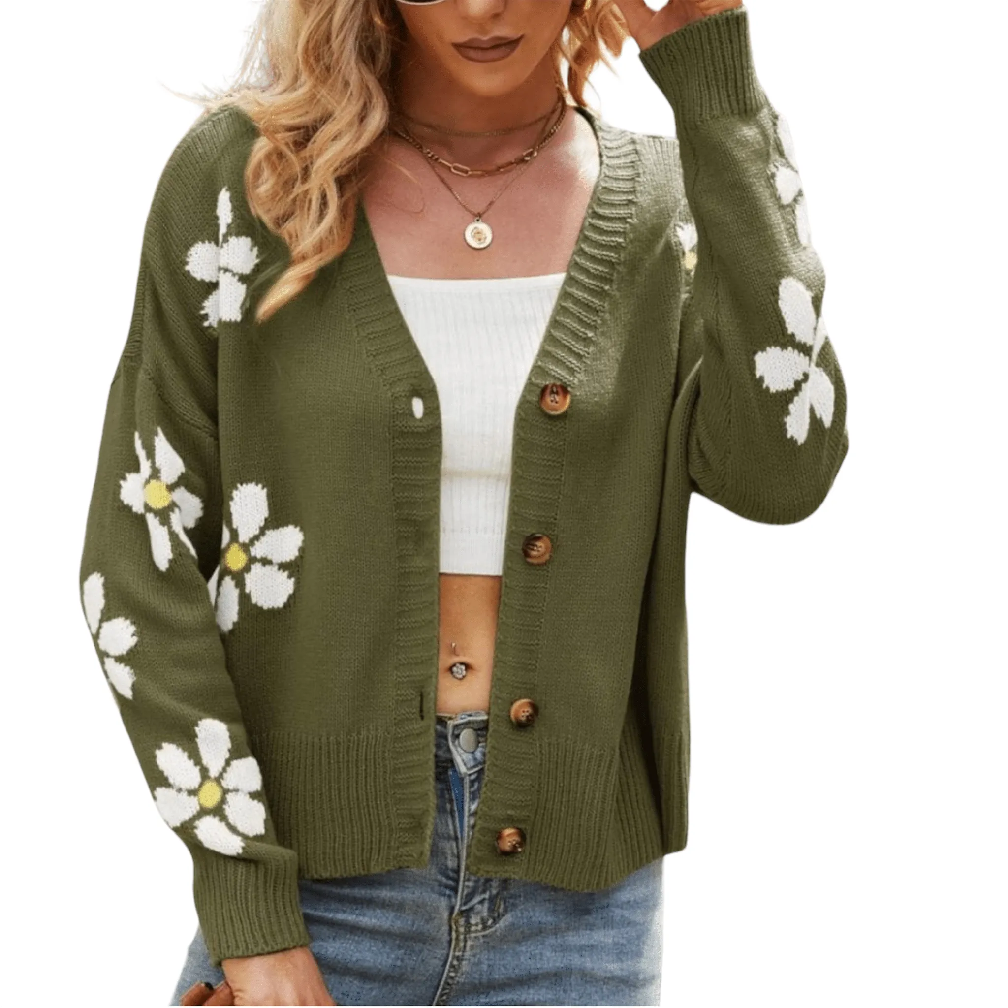 Cozy Meadow Drop Shoulder Cardigan