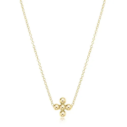 Cross 4mm Bead Necklace