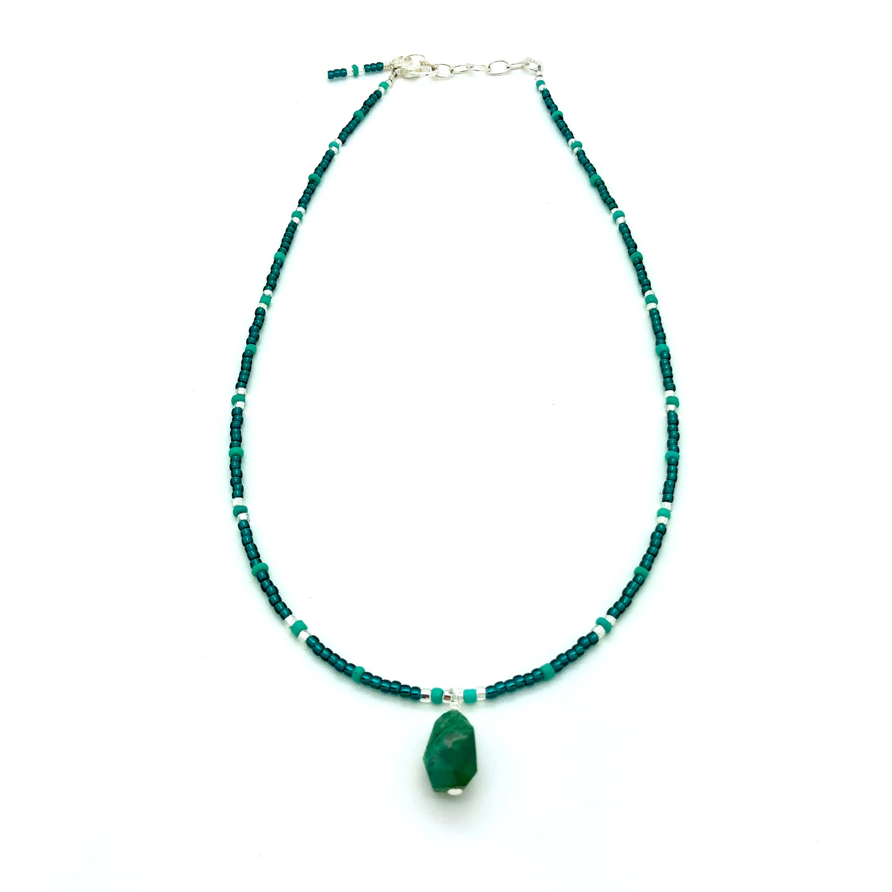 Crystacolla Beaded Pendant Necklace