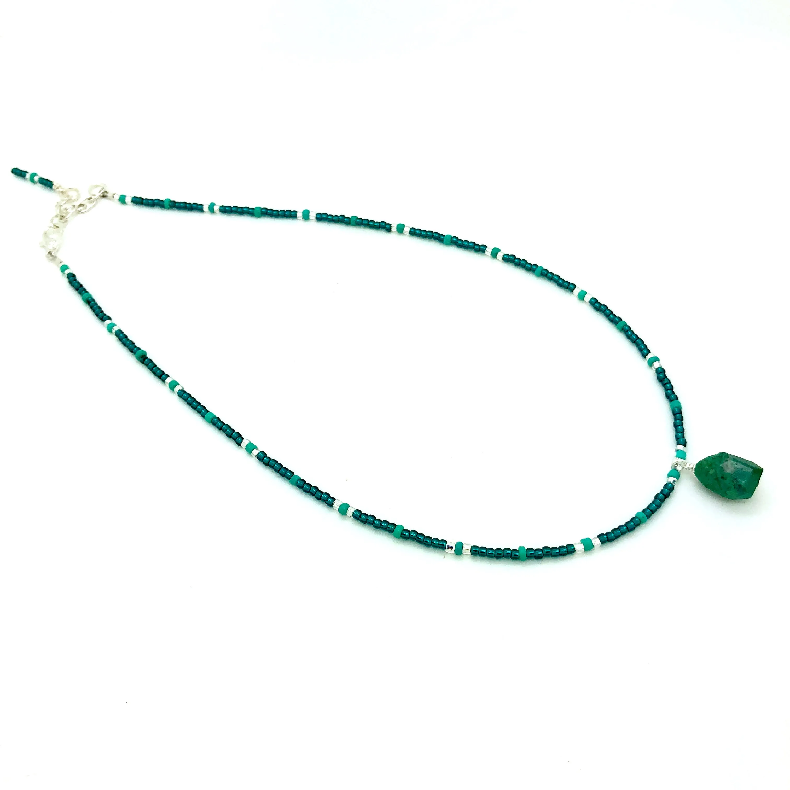 Crystacolla Beaded Pendant Necklace