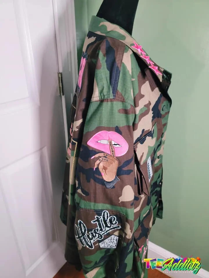 Custom Camouflage Jacket with Vinyl | Embroidered Patches