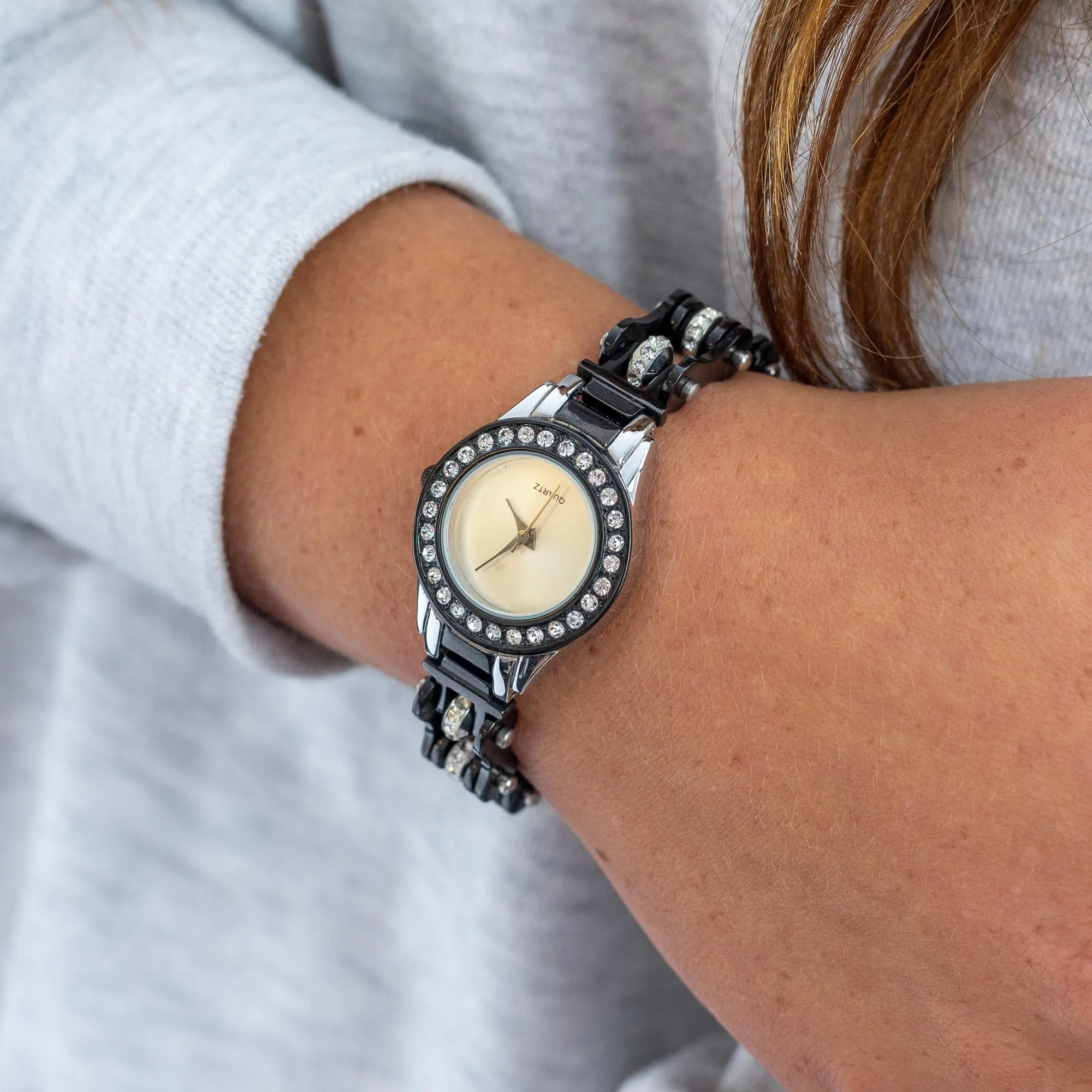 Cycolinks Crystal Quartz Bike Chain Watch