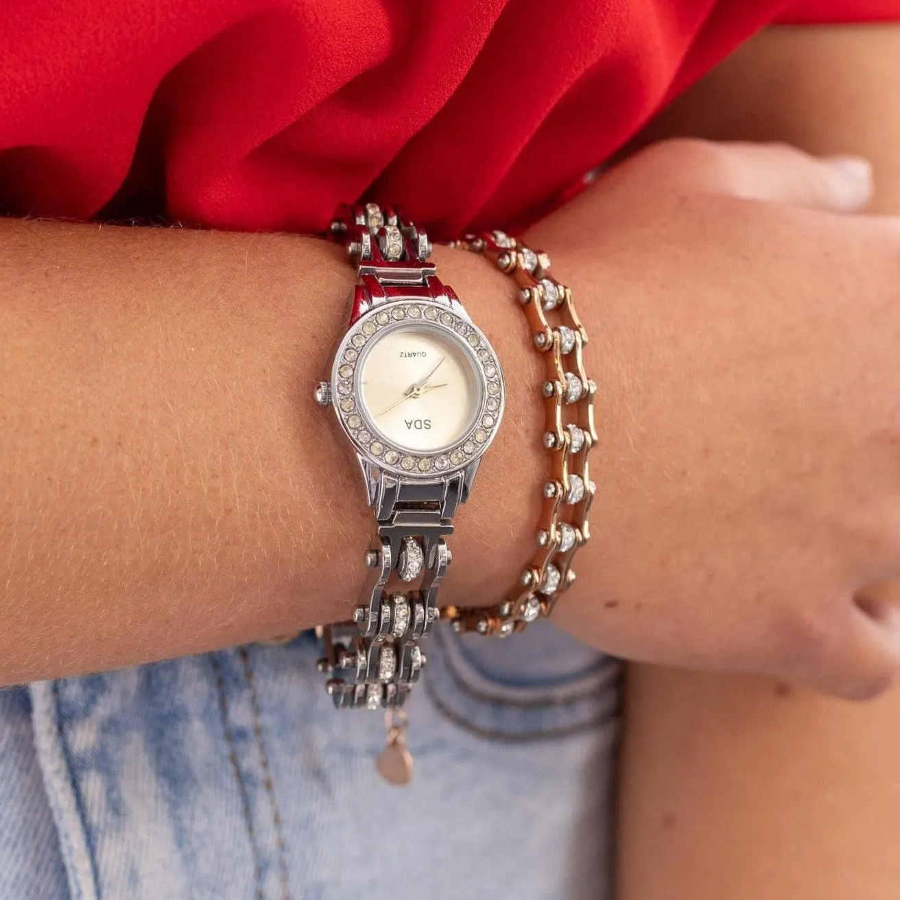 Cycolinks Crystal Quartz Watch - FREE Bracelet