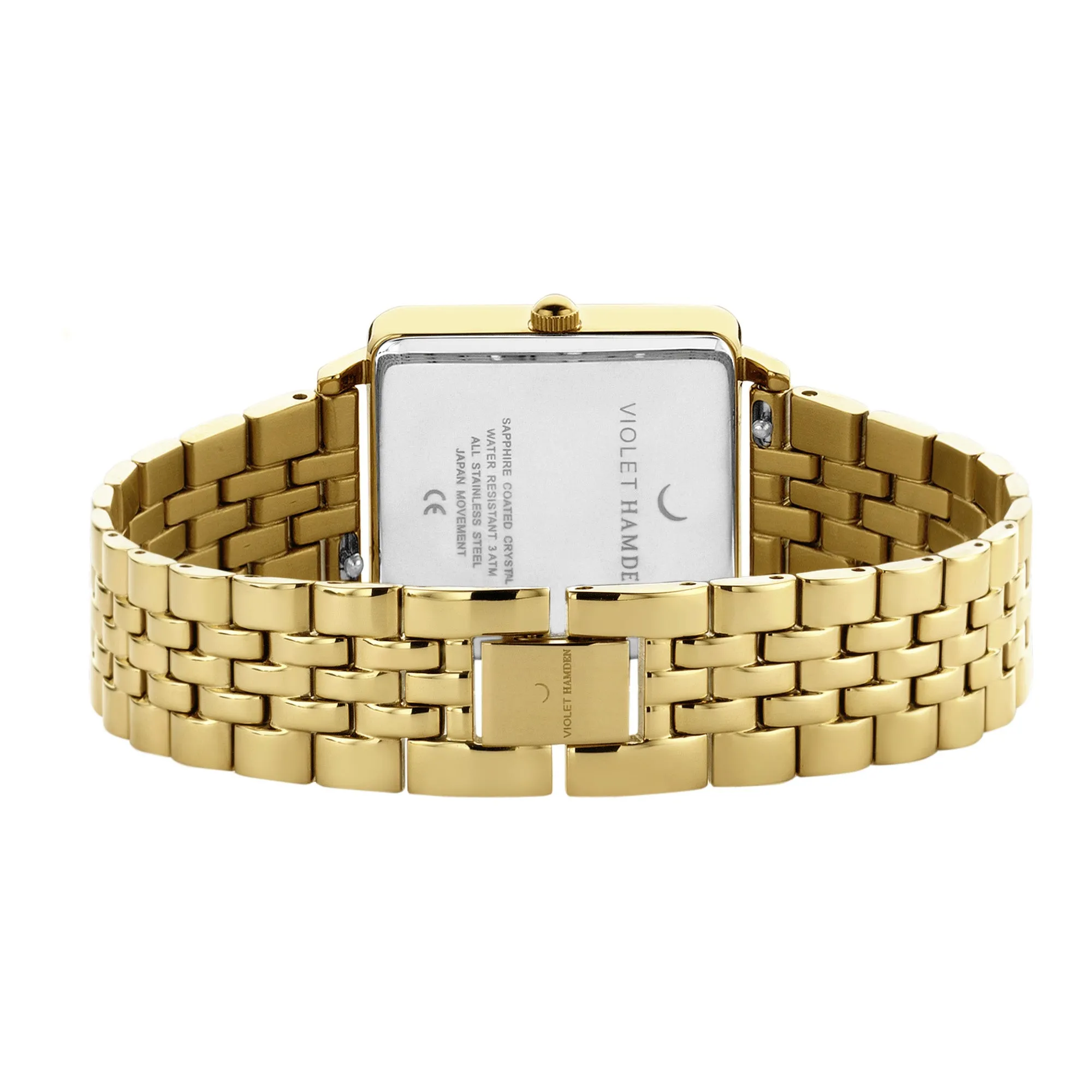 Dawn Base square ladies watch gold coloured and green