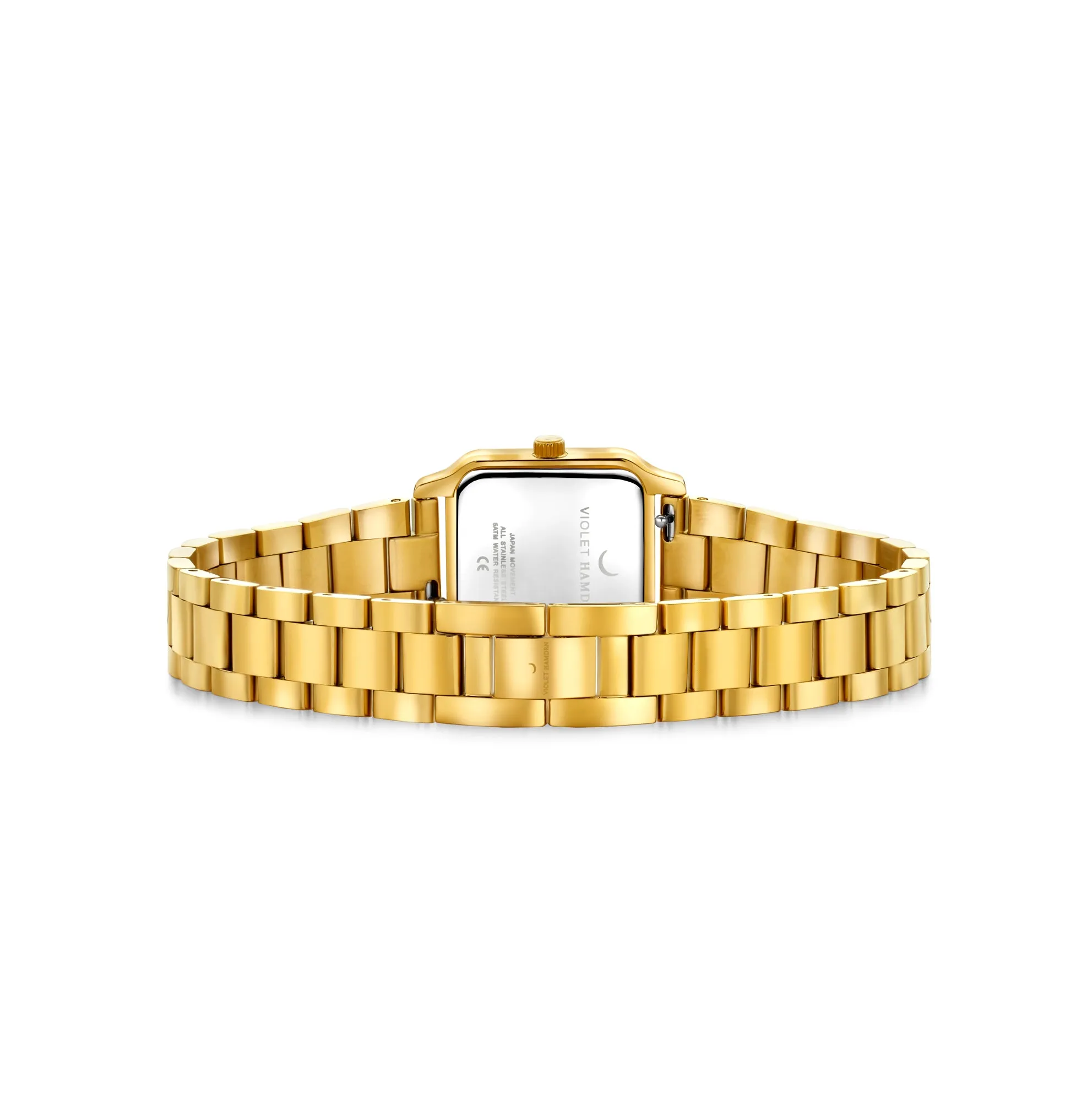 Dawn Base square ladies watch gold coloured and green