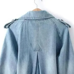 Denim Short Coat Women's Korean Loose Wild Cape Trench Coat 2021 Spring and Autumn