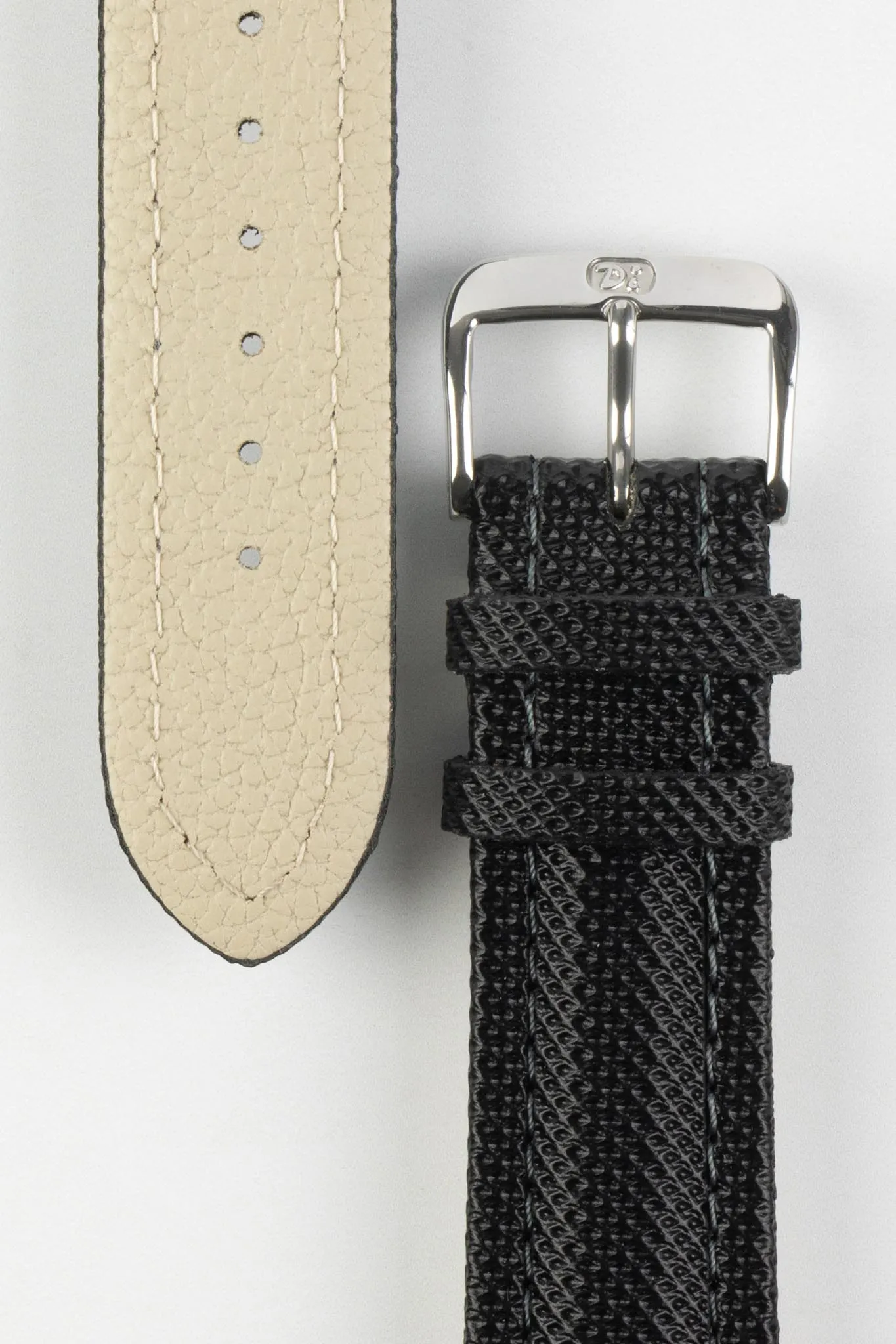 Di-Modell TRAVELLER PU Coated Nylon Waterproof Watch Strap in BLACK