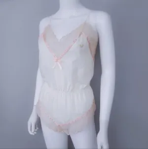 Diane Von Furstenberg • Vintage Lingerie Romper • Prairie Teddy Camisole Top M-L