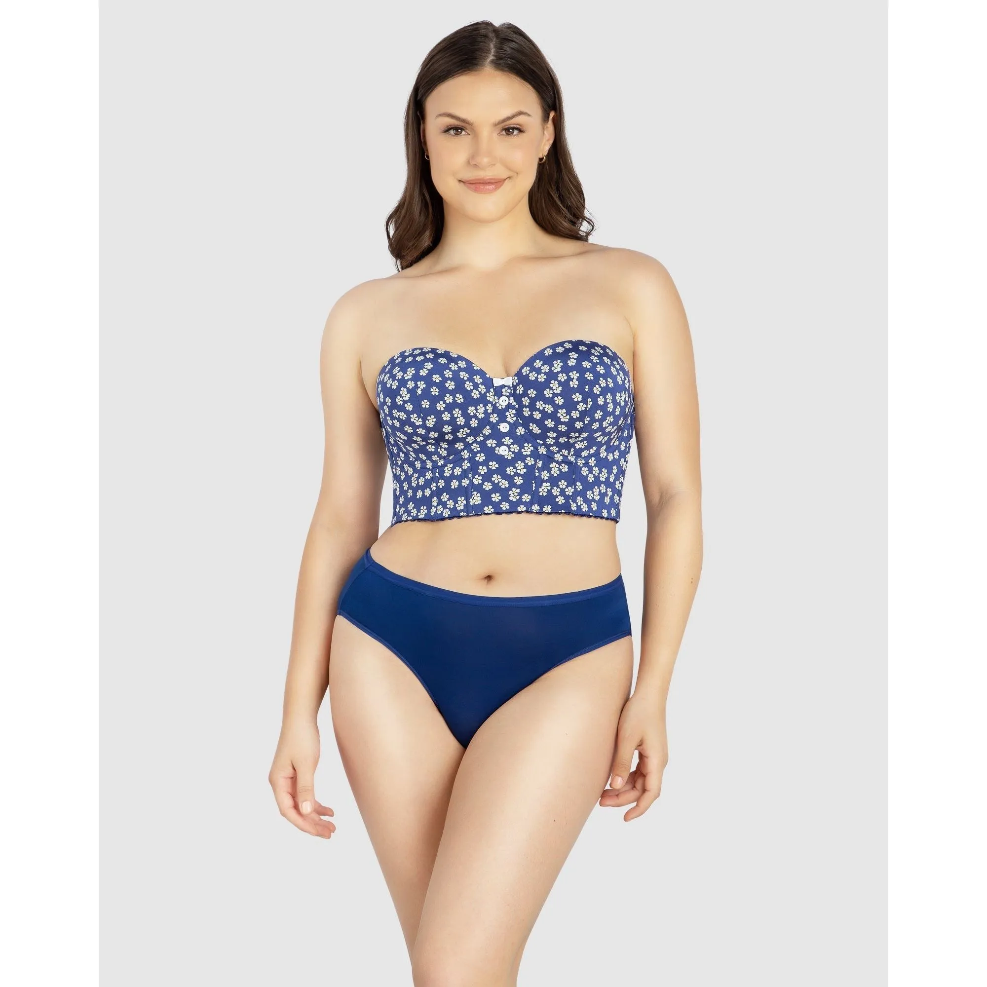 Dolly Strapless Longline Denim Bustier Bra
