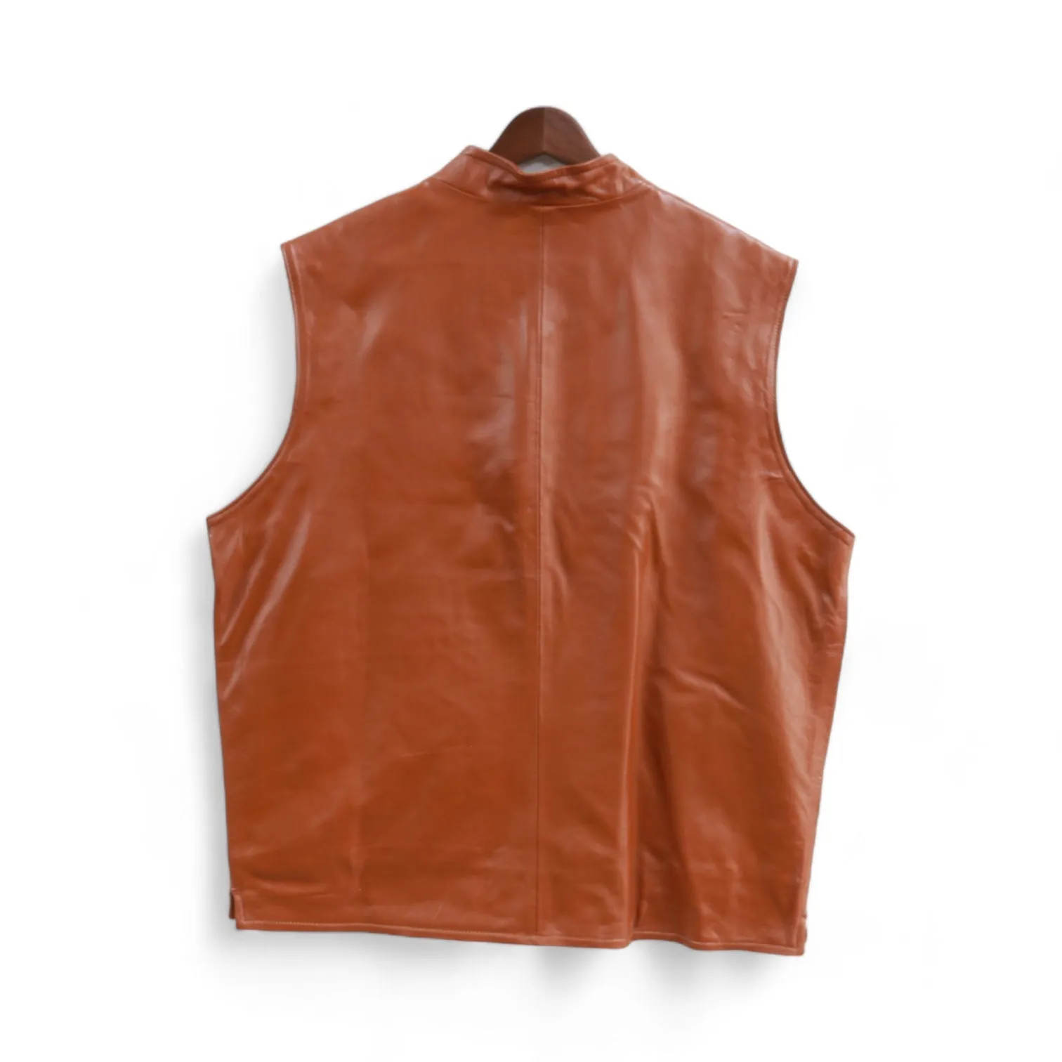 Edgar Men's Camel Leather Vest