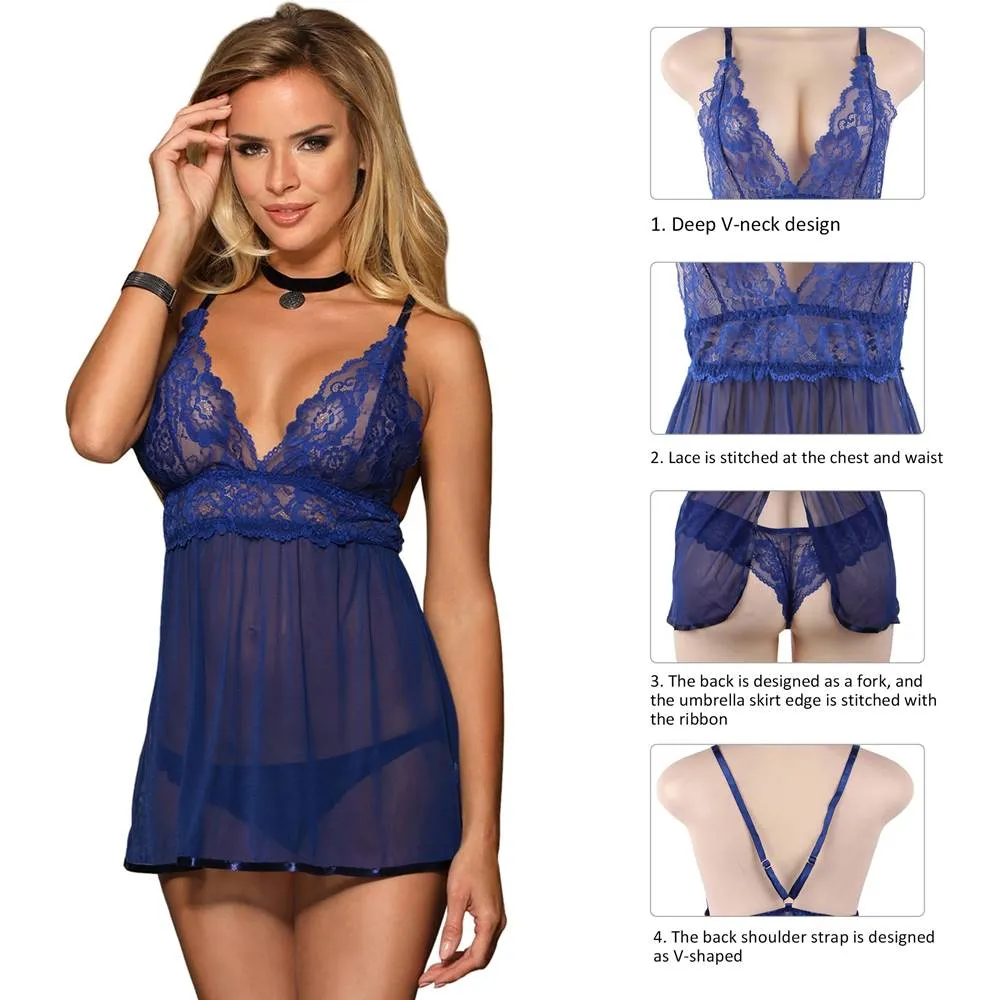 Elegant Backless Fly-away Babydoll Lingerie Egypt