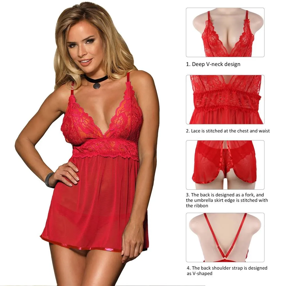 Elegant Backless Fly-away Babydoll Lingerie Egypt