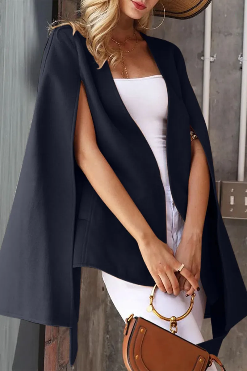 Elegant Solid Solid Color Outerwear
