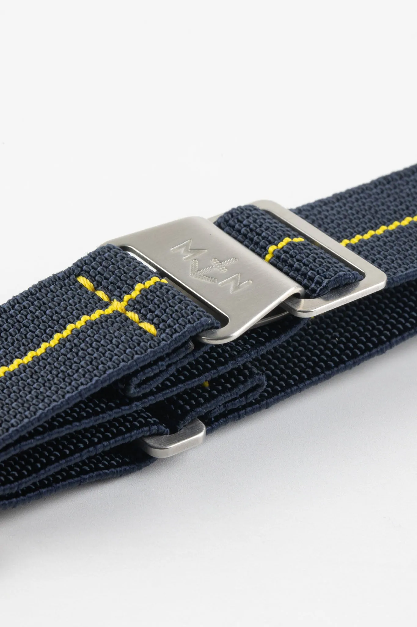 Erika's Originals TRIDENT MN™ Strap with YELLOW Centerline - BRUSHED Hardware