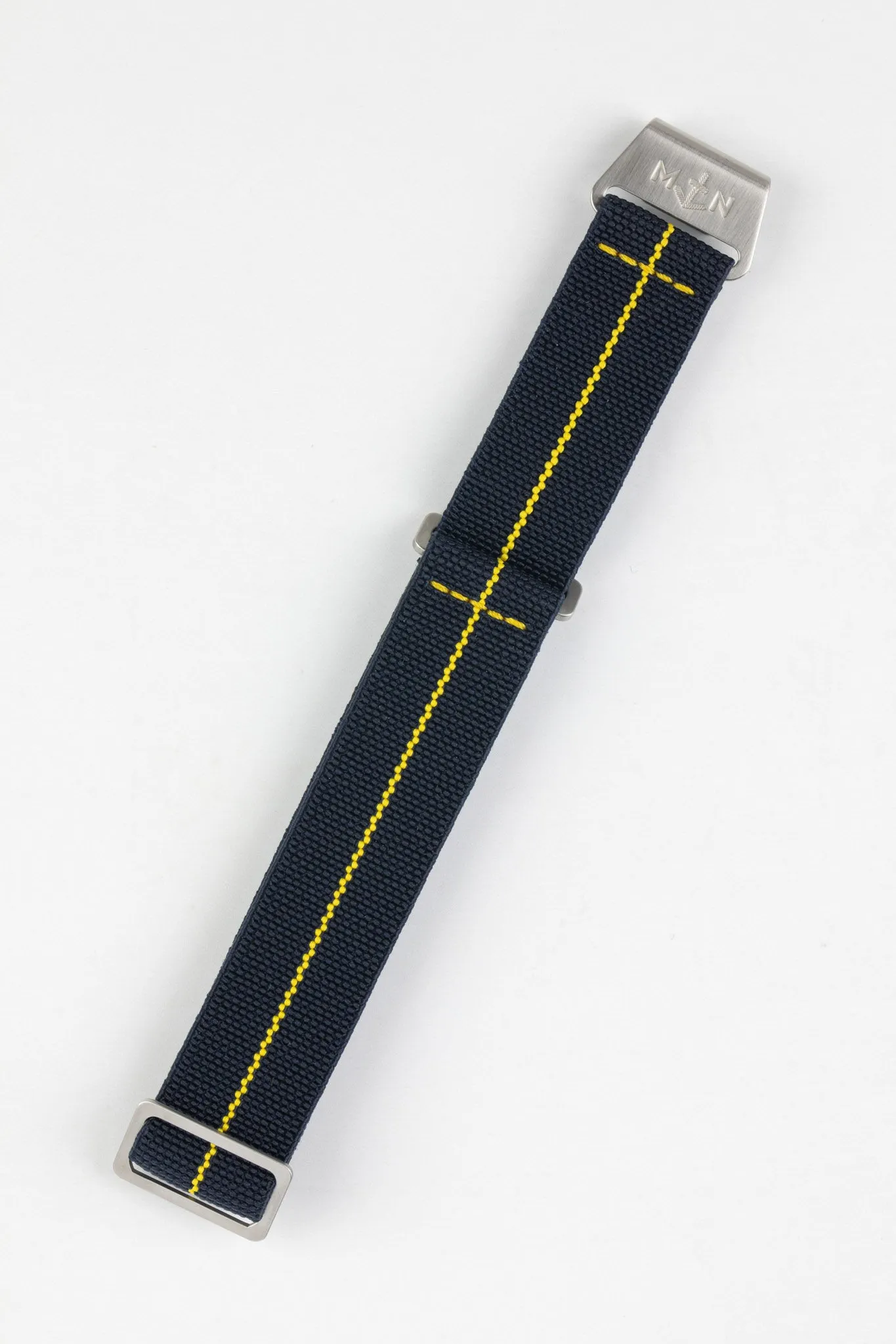 Erika's Originals TRIDENT MN™ Strap with YELLOW Centerline - BRUSHED Hardware
