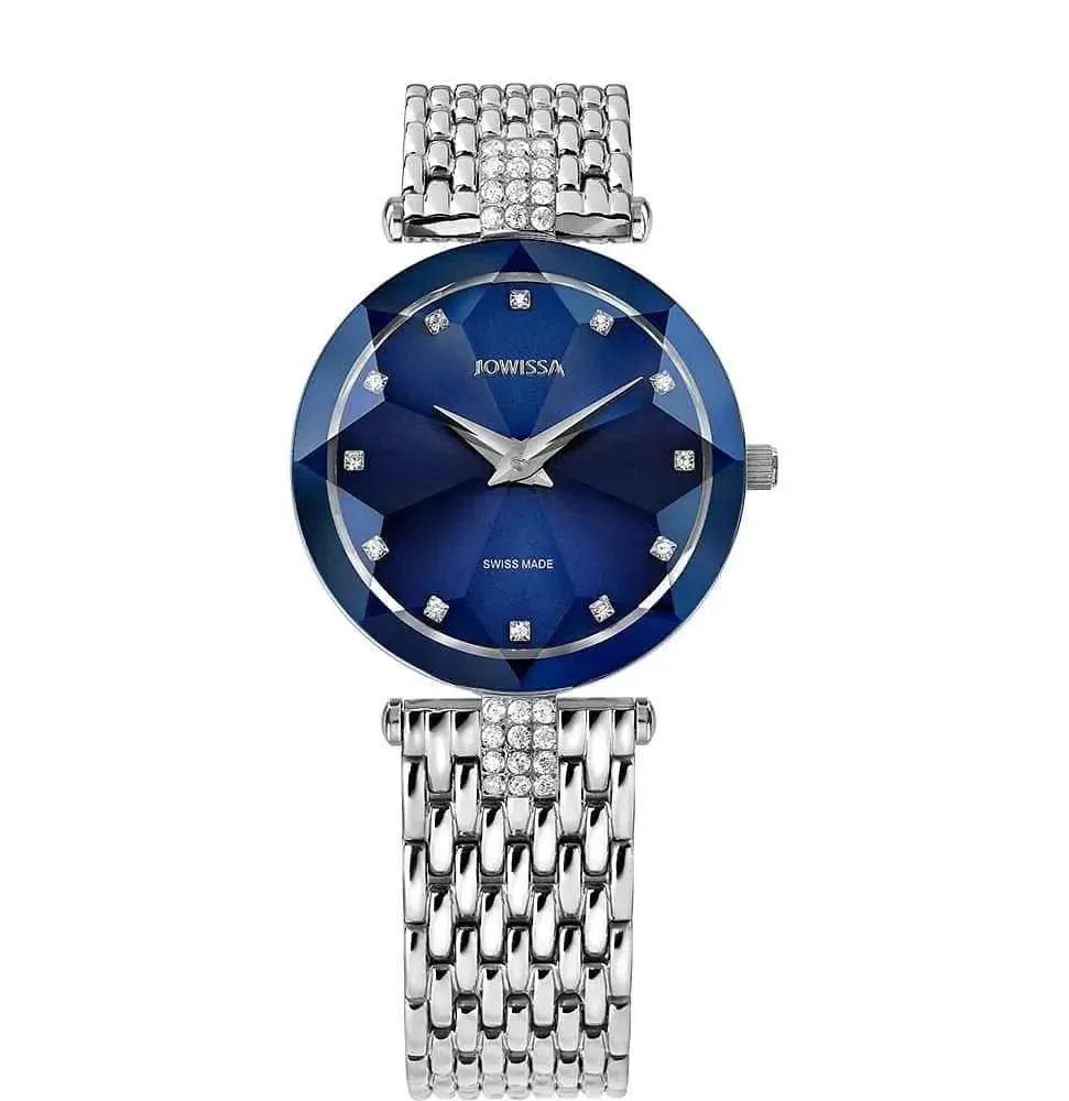 Facet Strass Swiss Ladies Watch Steel Blue J5.703.M
