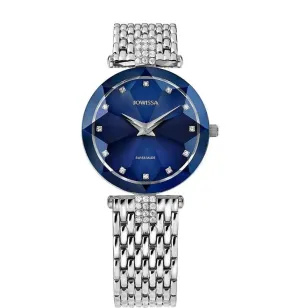 Facet Strass Swiss Ladies Watch Steel Blue J5.703.M