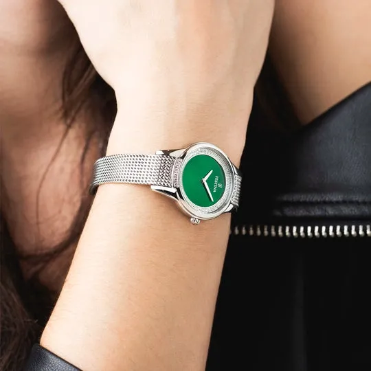Festina Mademoiselle Ladies Green Dial Mesh Stainless Steel Watch