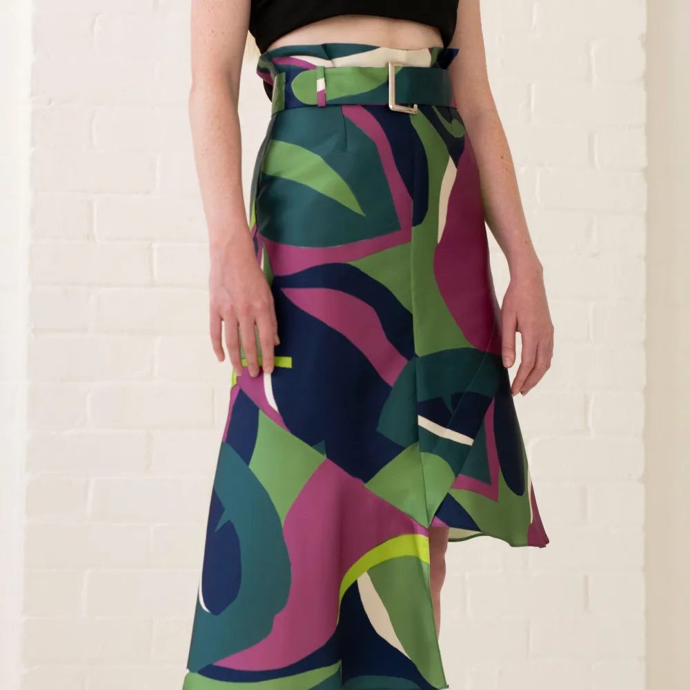 Floral Print Asymmetric Skirt I S.O.L.I.T.A.R.Y
