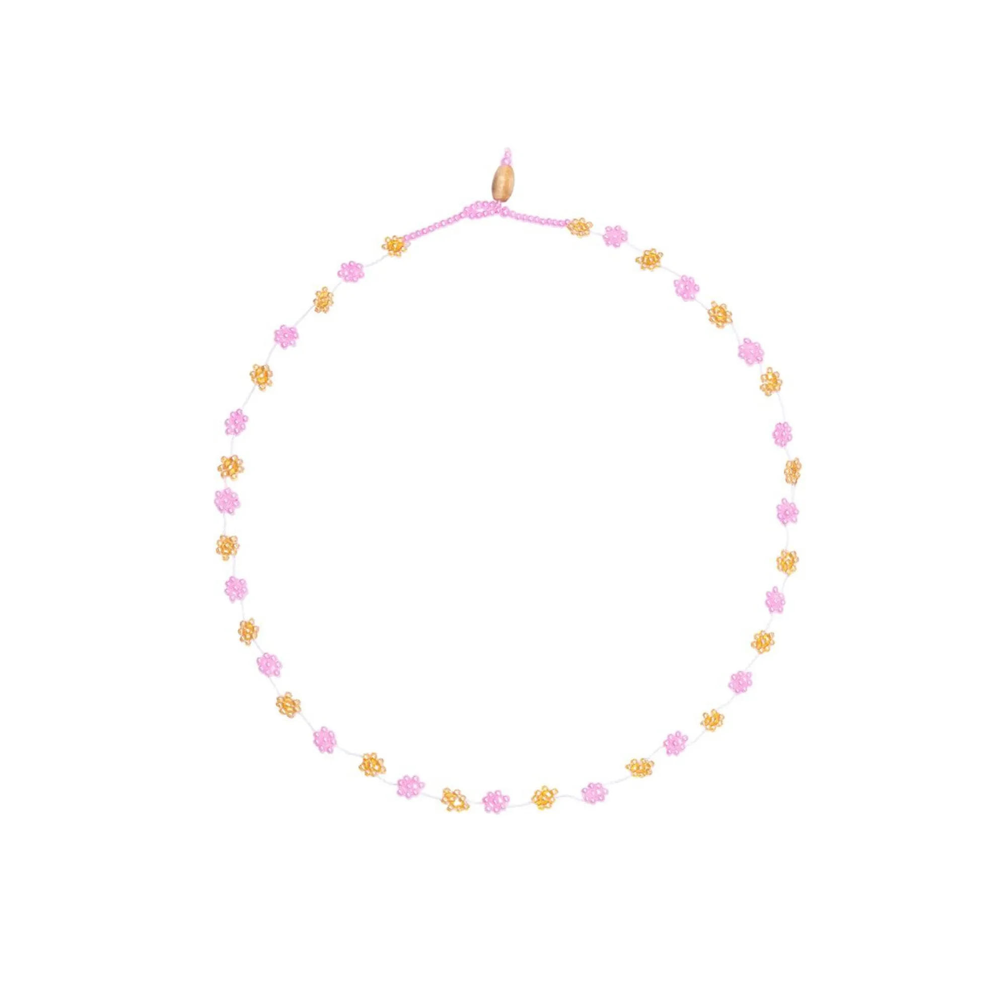 Flower Power Choker - Gold/Pink