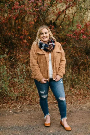 Foxy Sherpa Jacket In Camel