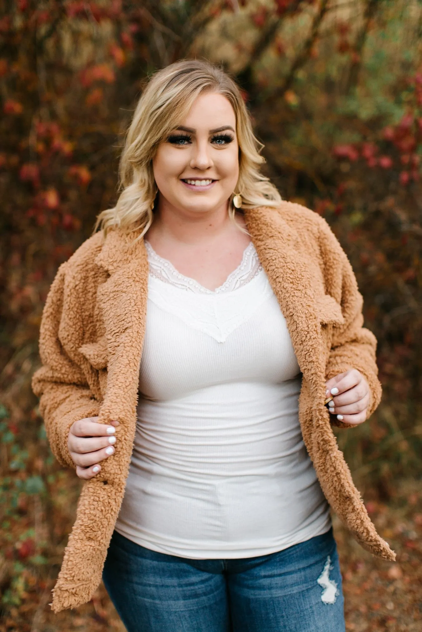 Foxy Sherpa Jacket In Camel