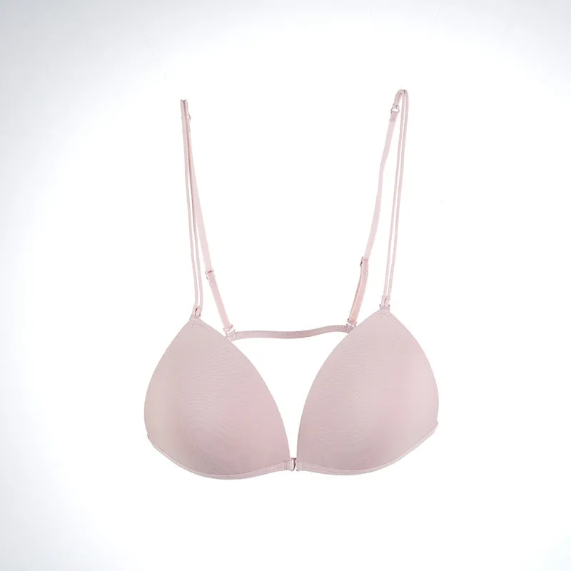 French Style Triangle Bra with Front Button