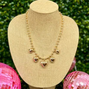 Full Of Hearts Gold Necklace