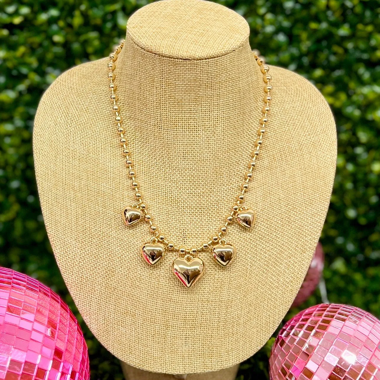 Full Of Hearts Gold Necklace
