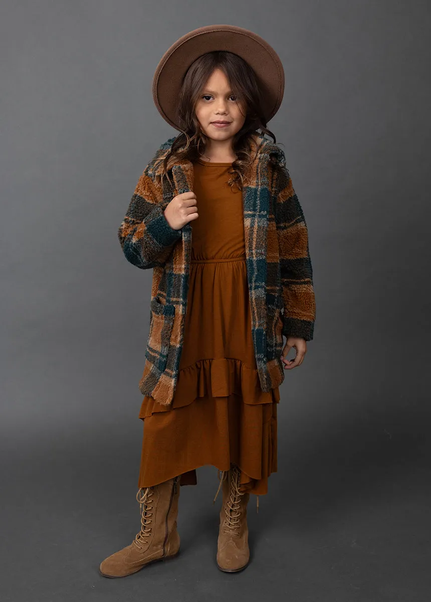 Gertrude Coat in Camel Plaid