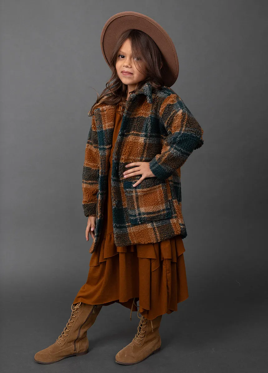 Gertrude Coat in Camel Plaid