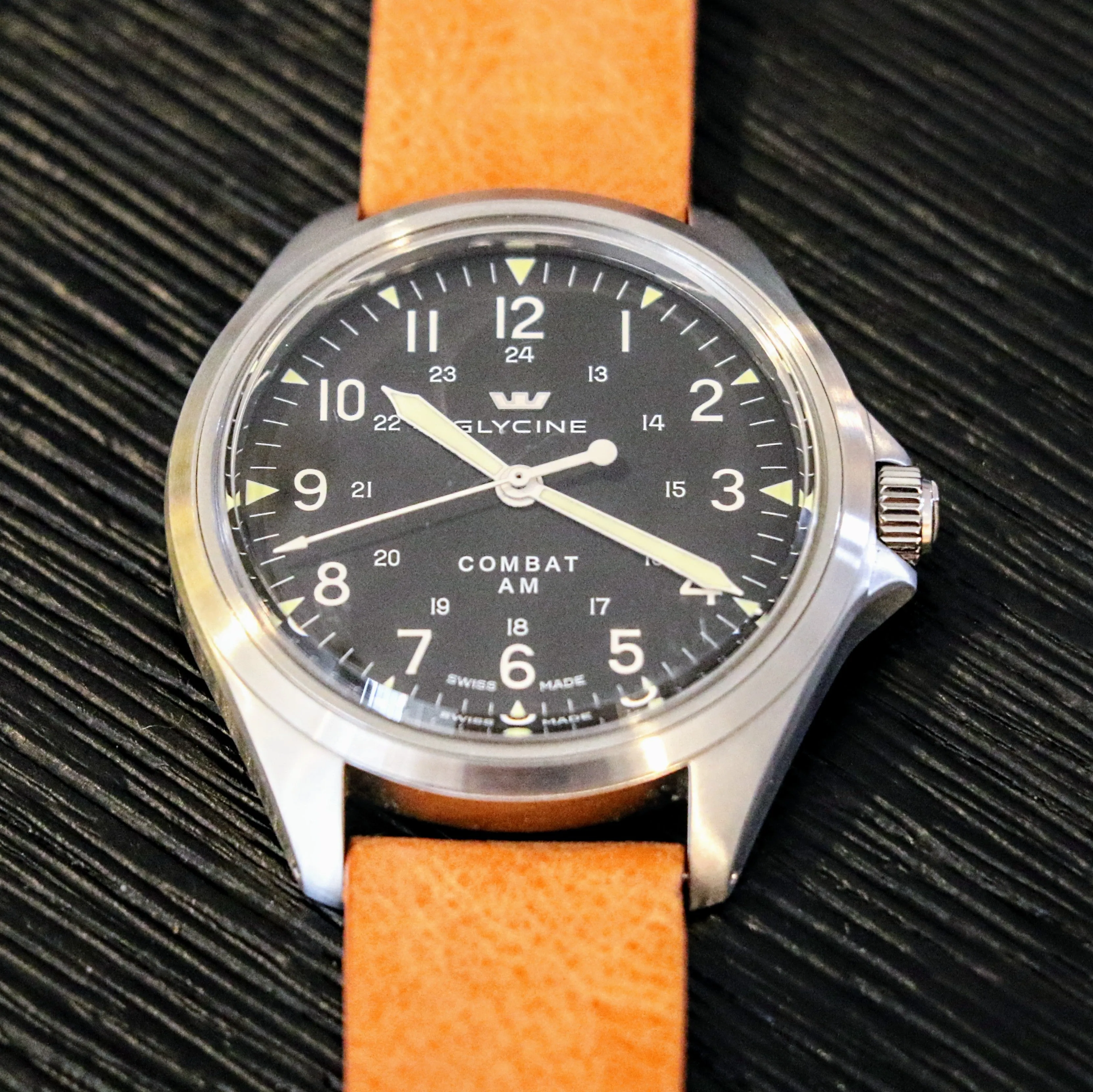 GLYCINE Combat AM Automatic Watch Ref GL0239 DEMO UNIT NEAR NOS! 2 STRAPS